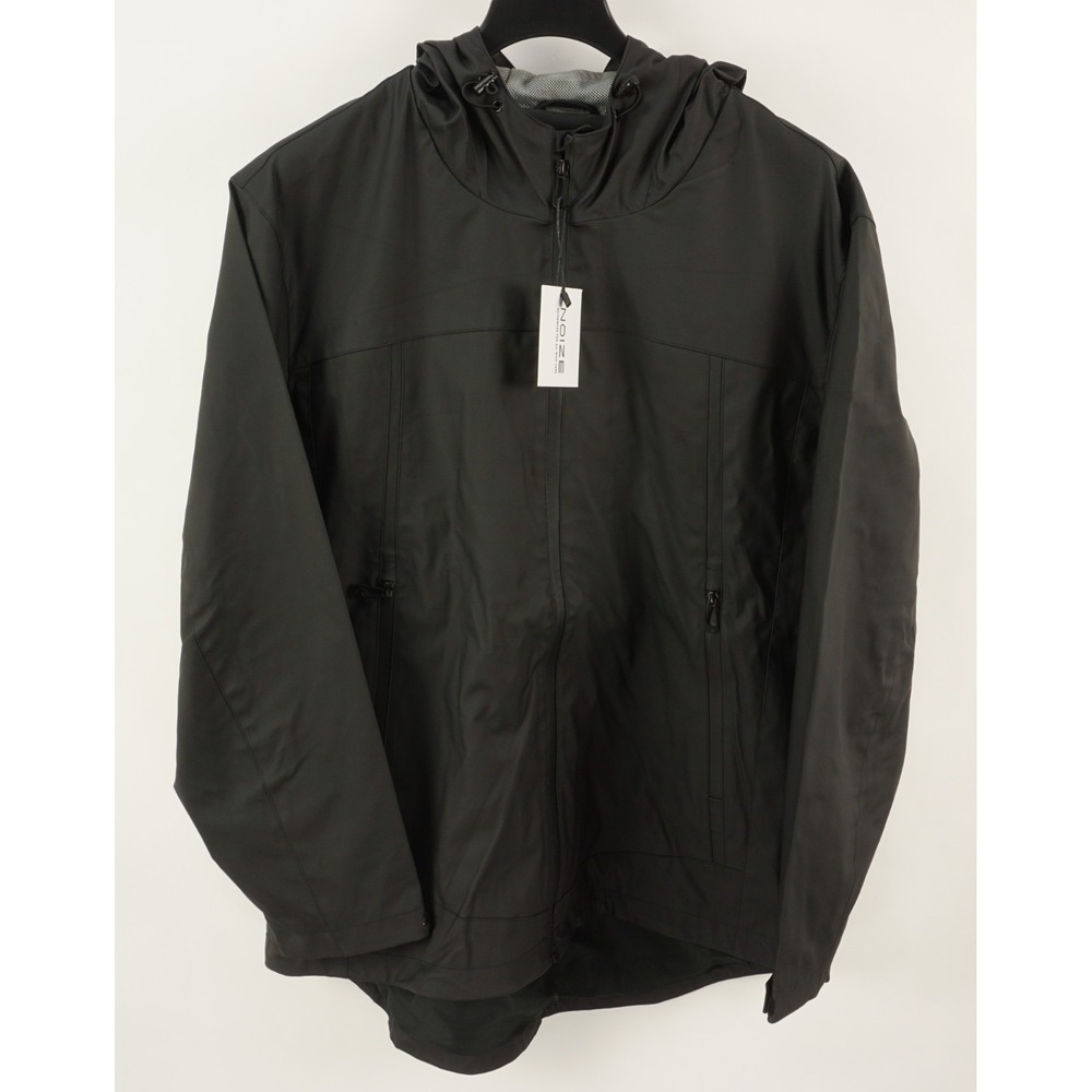 New Noize Theo Bonded Matte Men's 2XL Black Nylon Waterproof Hooded‎ Rain Jacket